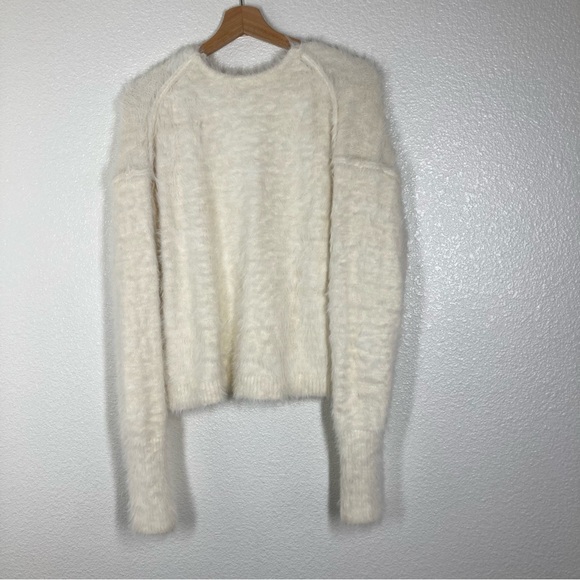 Free People Serendipity Faux Fur Sweater Medium Cream - Picture 12 of 16